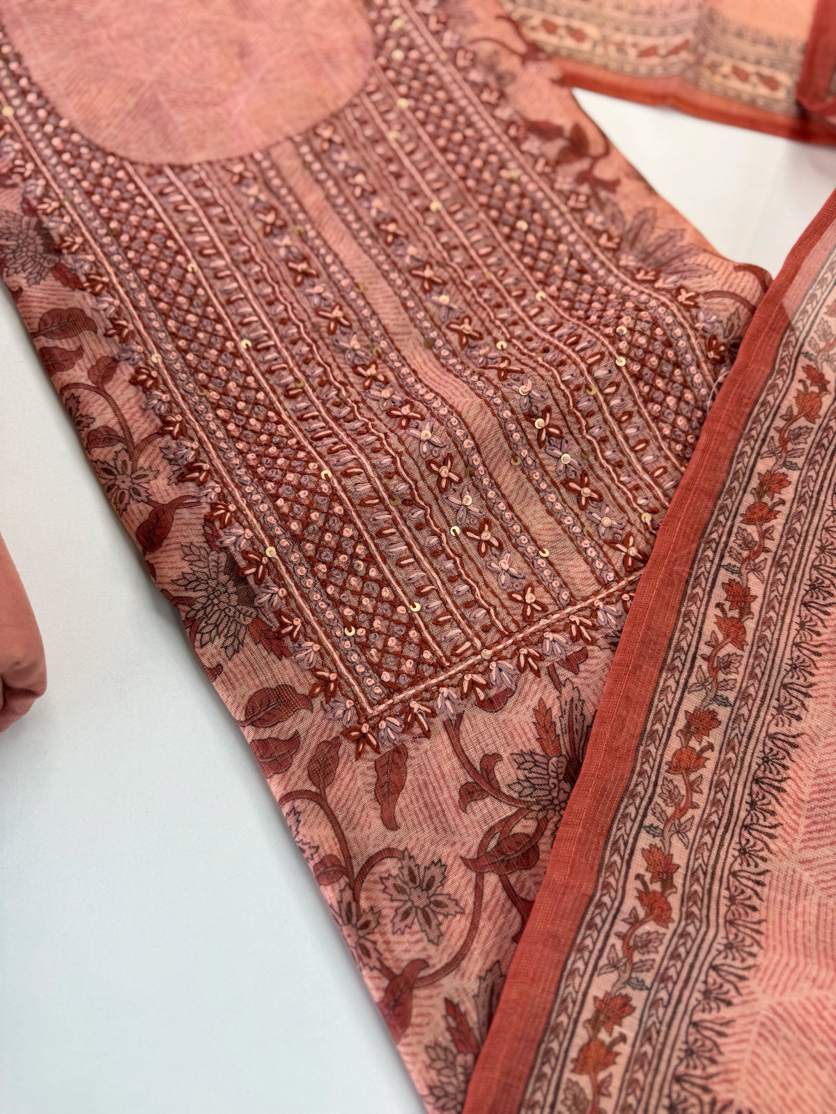 Tissue linen unstitched salwar set / C804