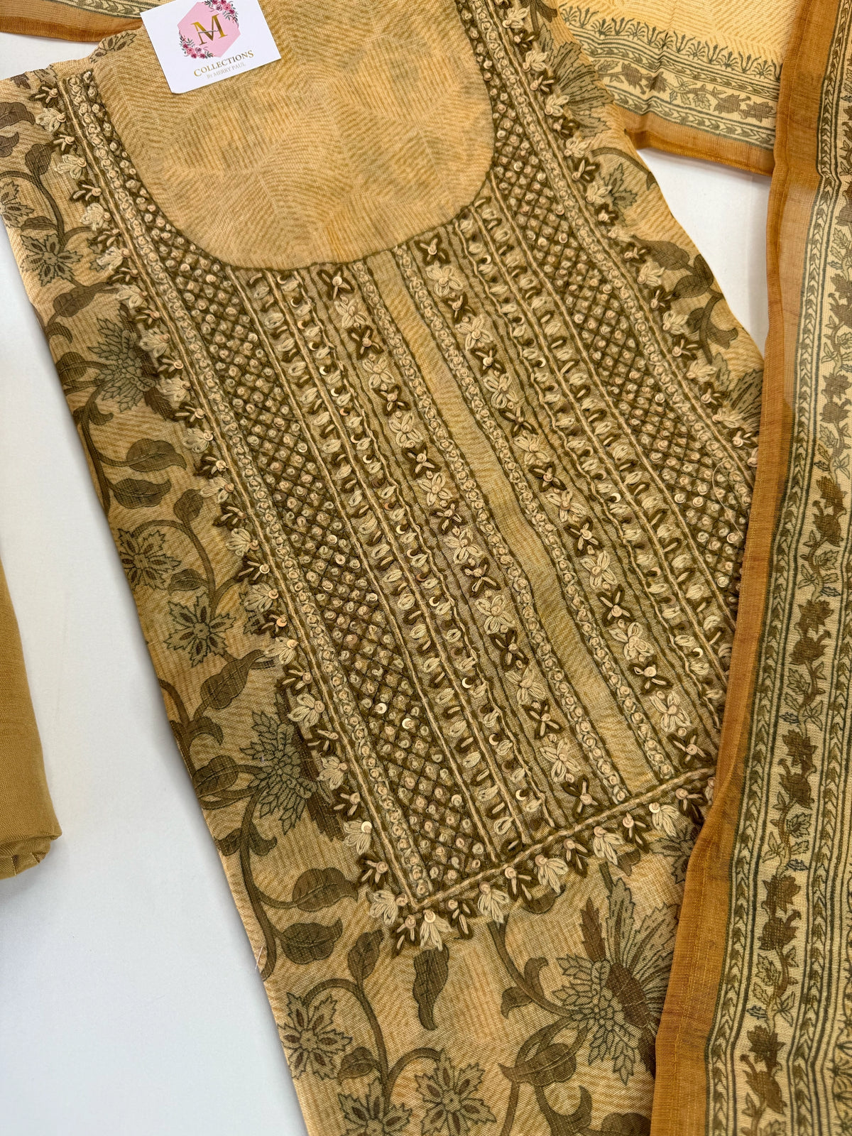 Tissue linen unstitched salwar set / C804