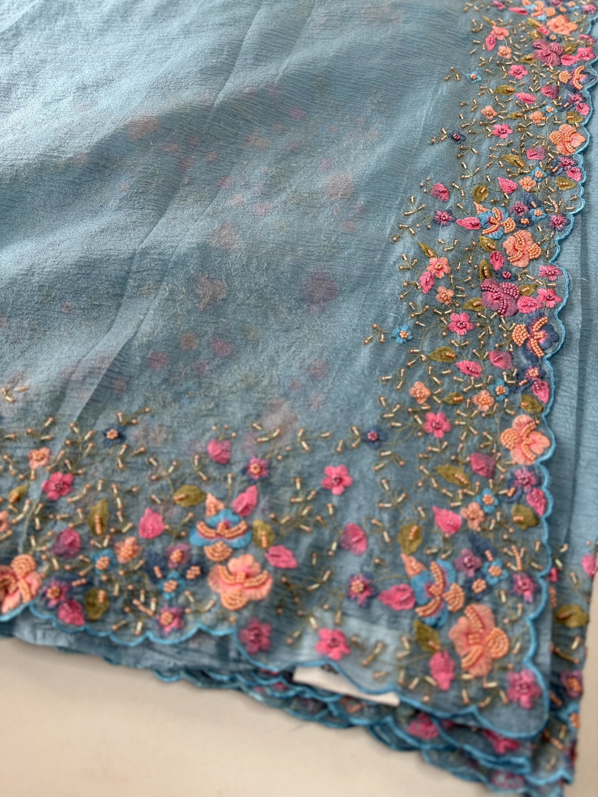 Crushed Crape Saree / 920A