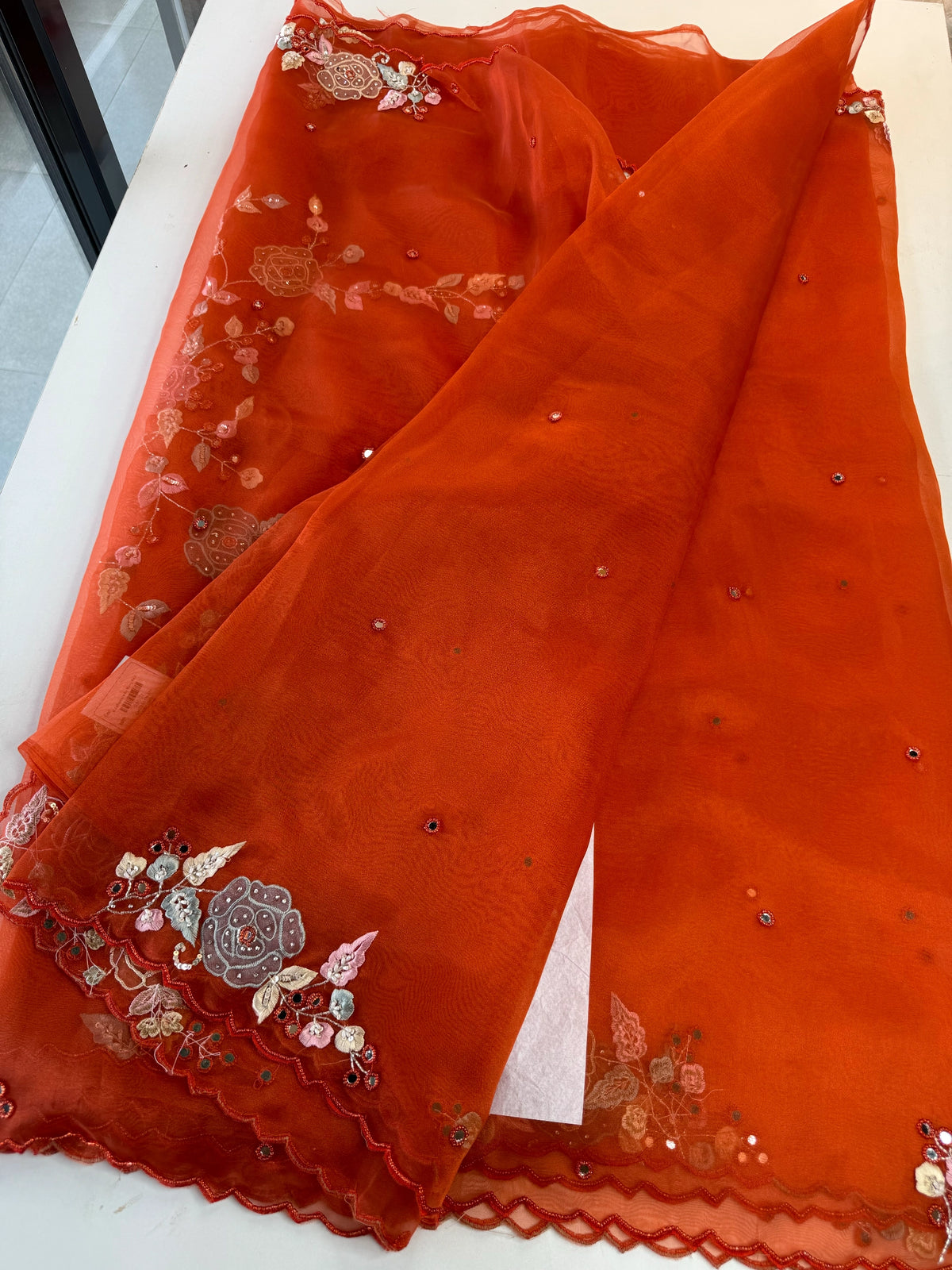 Glass Organza Saree/ SA007