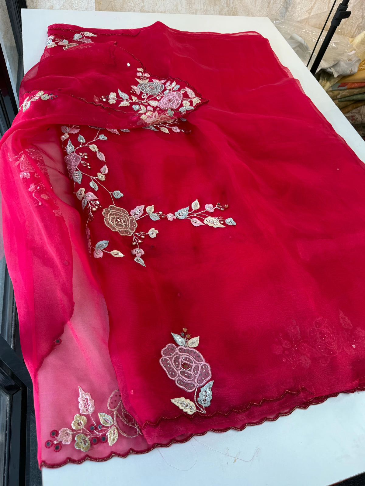 Glass Organza Saree/ SA007