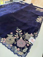 Glass Organza Saree/ SA007