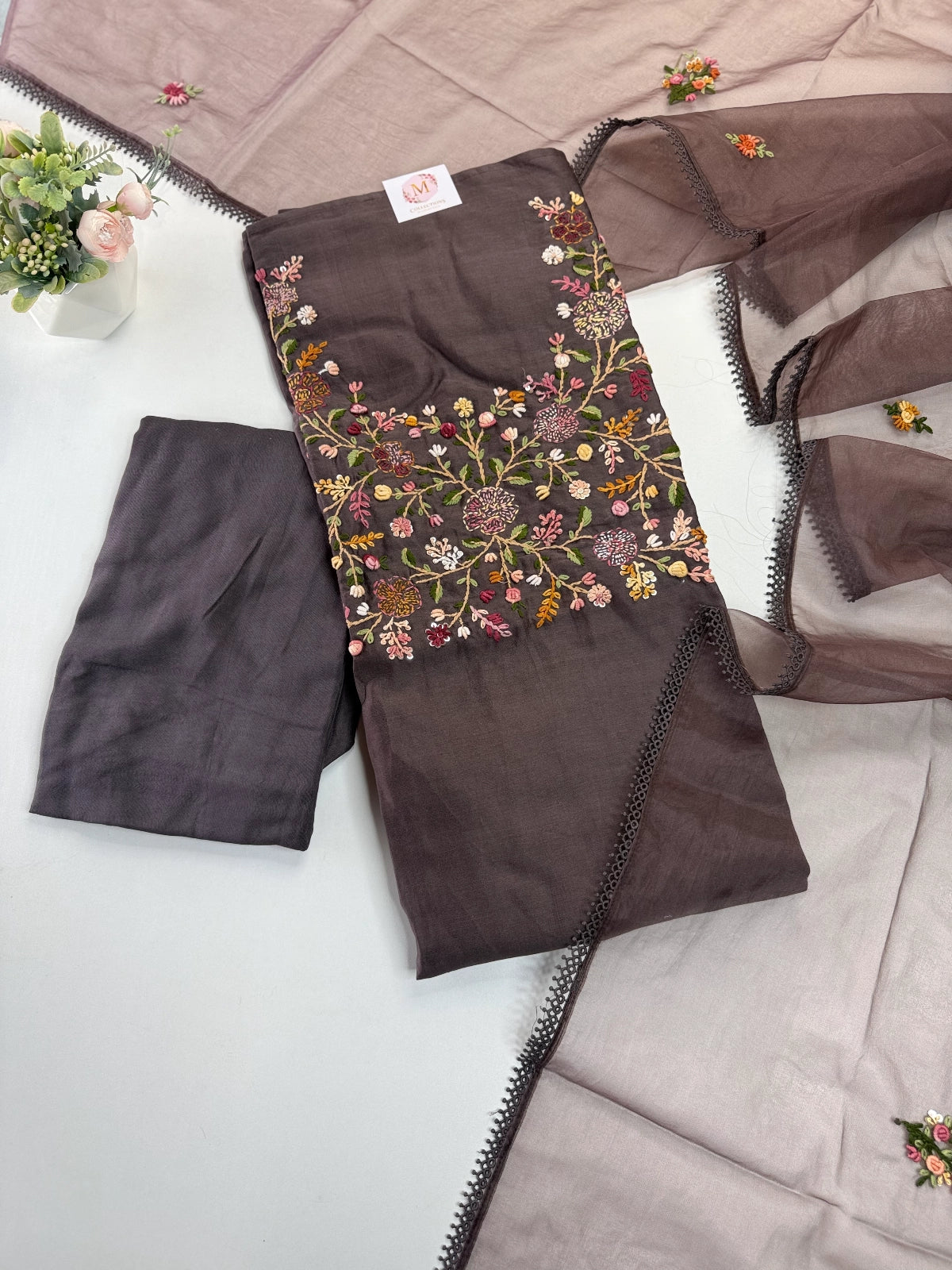 Mal Chanderi Unstitched Salwar Set / U3258