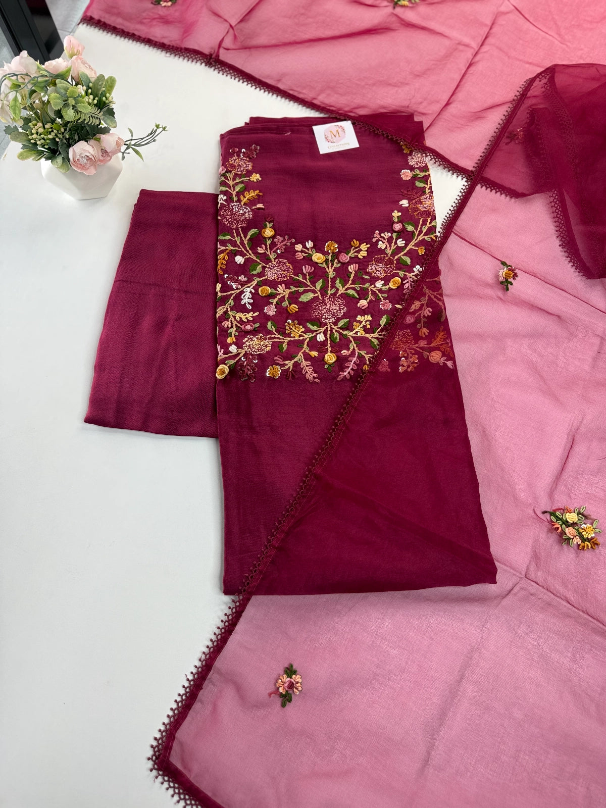 Mal Chanderi Unstitched Salwar Set / U3258