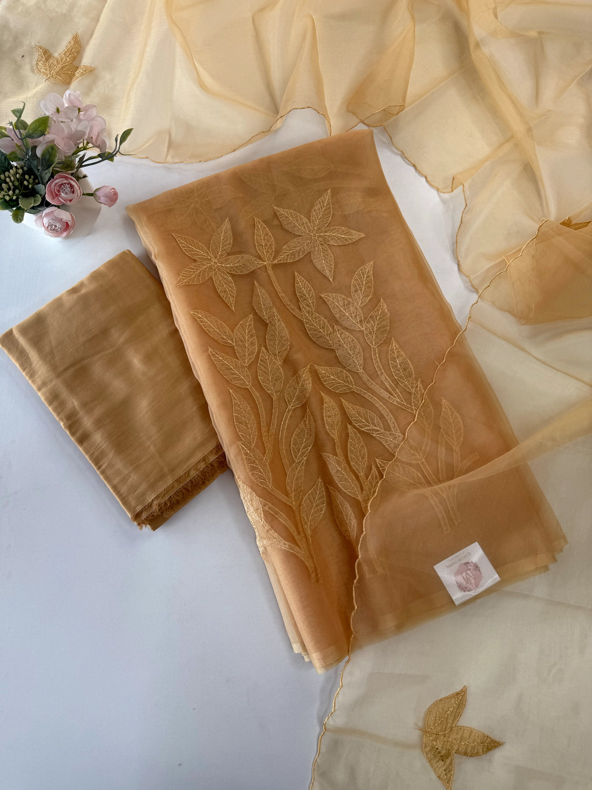 Unstitched salwar set organza/ US1279