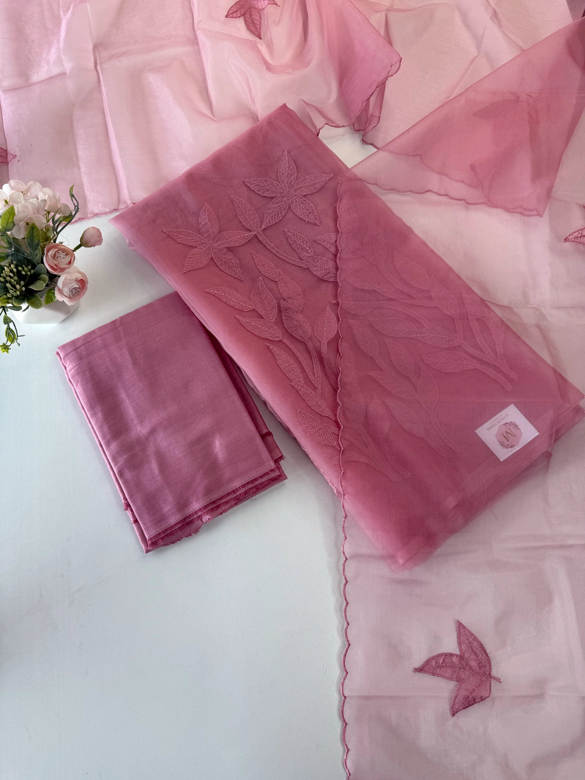 Unstitched salwar set organza/ US1279