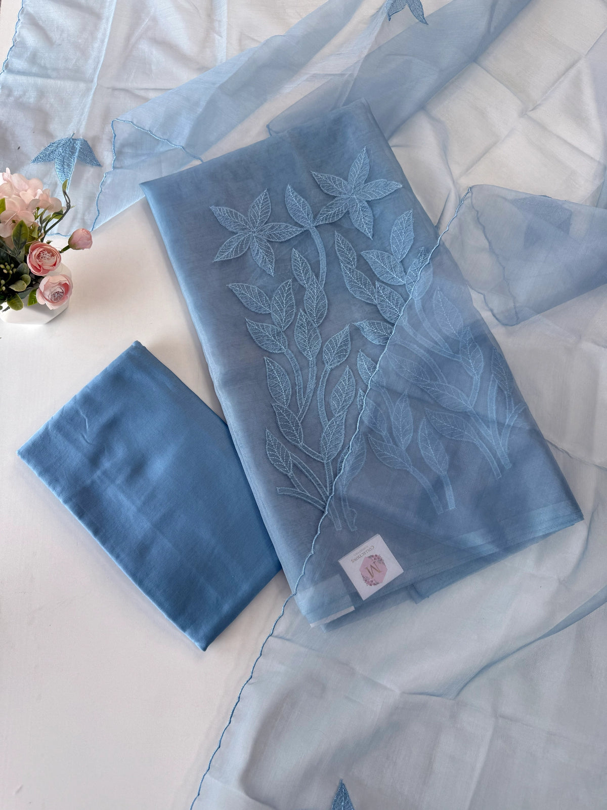 Unstitched salwar set organza/ US1279