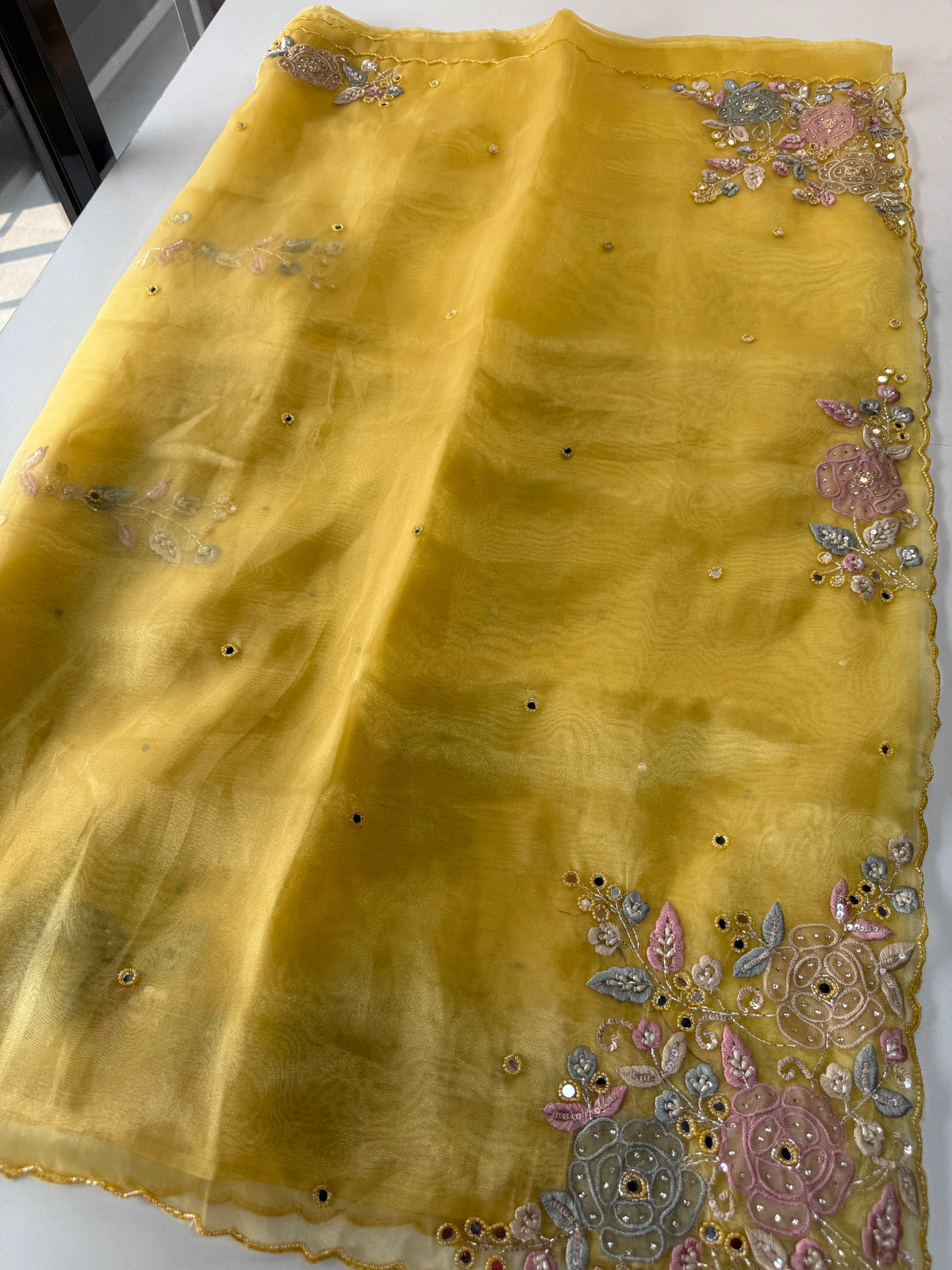 Glass Organza Saree/ SA007