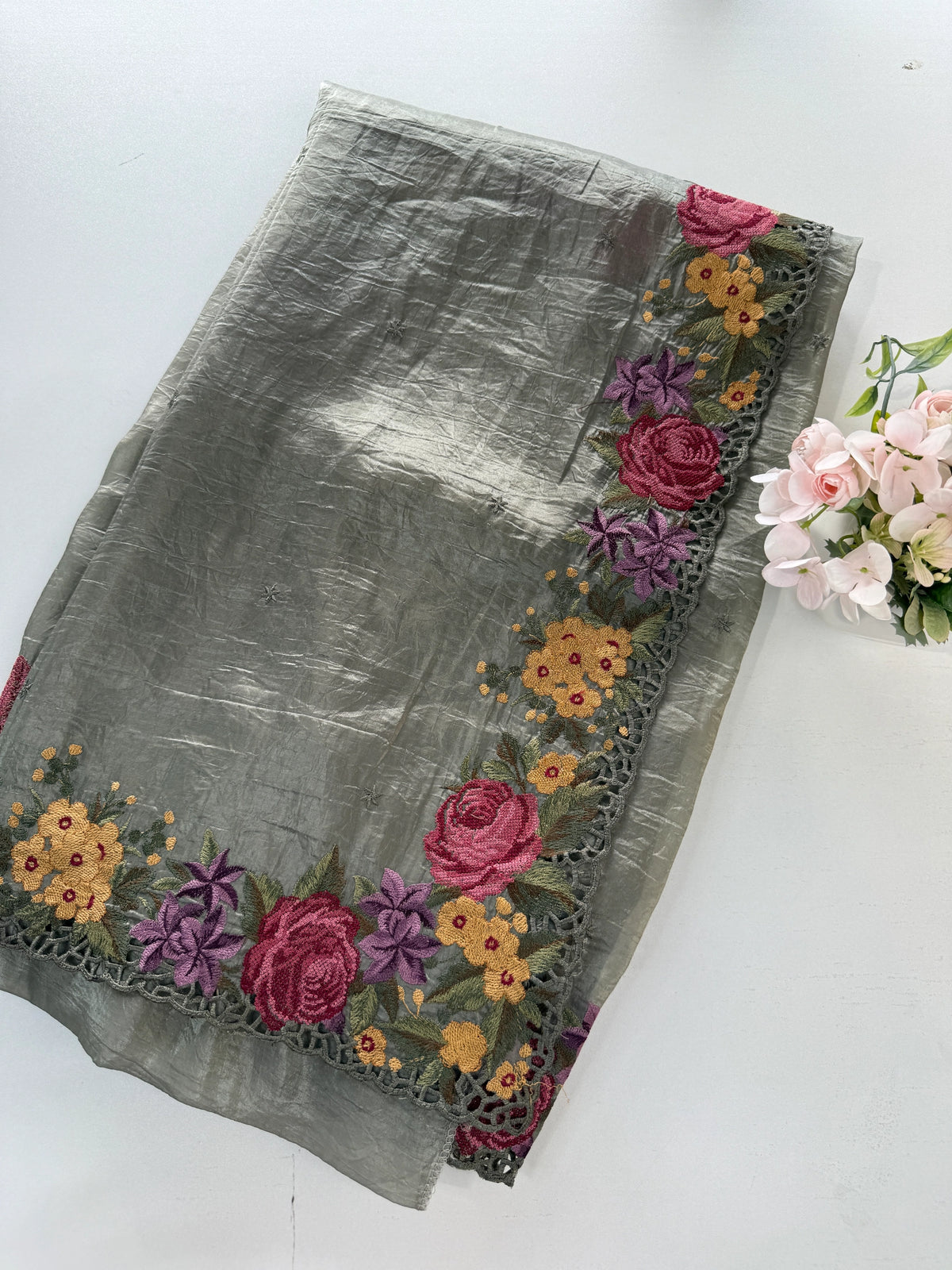 Crushed Organza Saree/ 218E