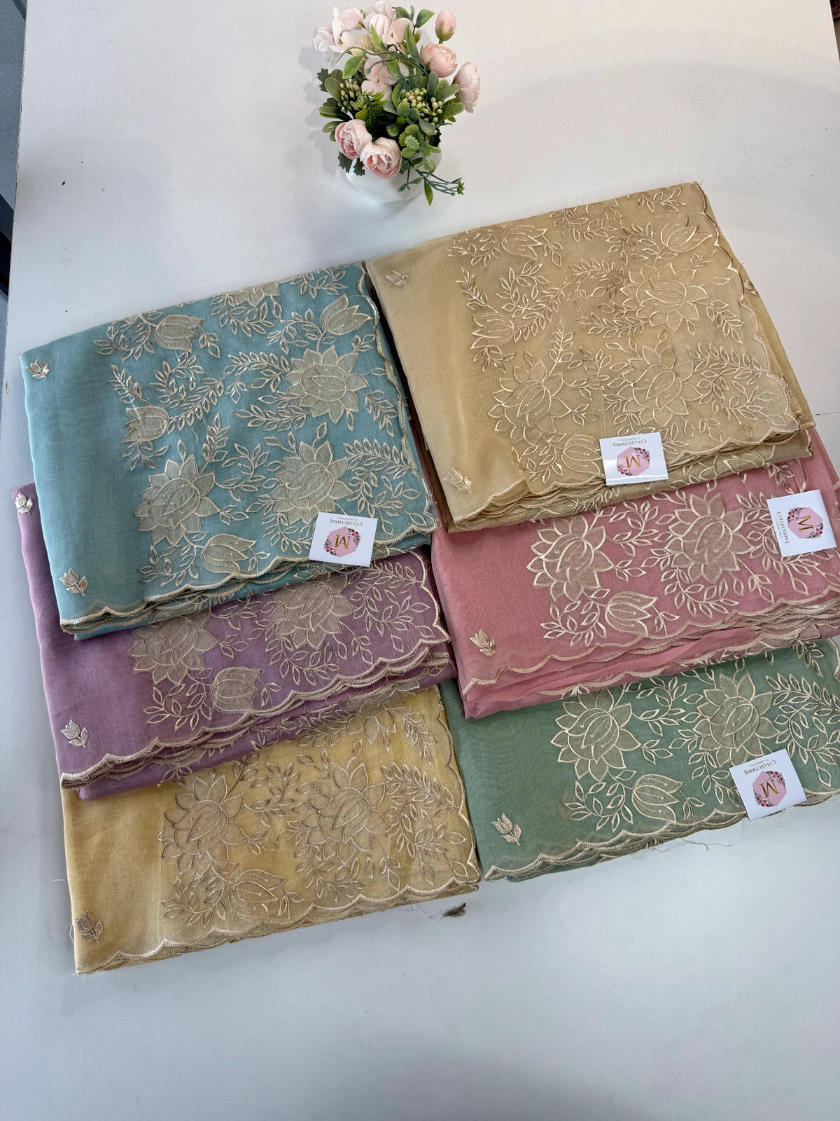 Chanderi Tissue Blend saree design 3/ RF54