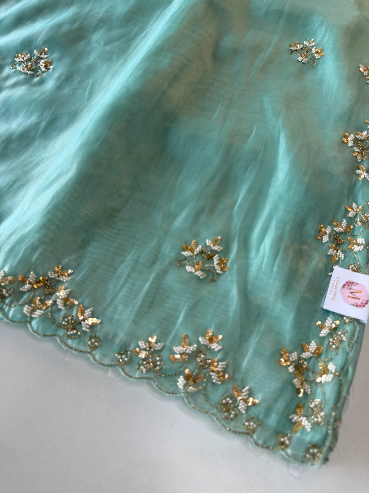 Tissue Organza turquoise blue/ 944R