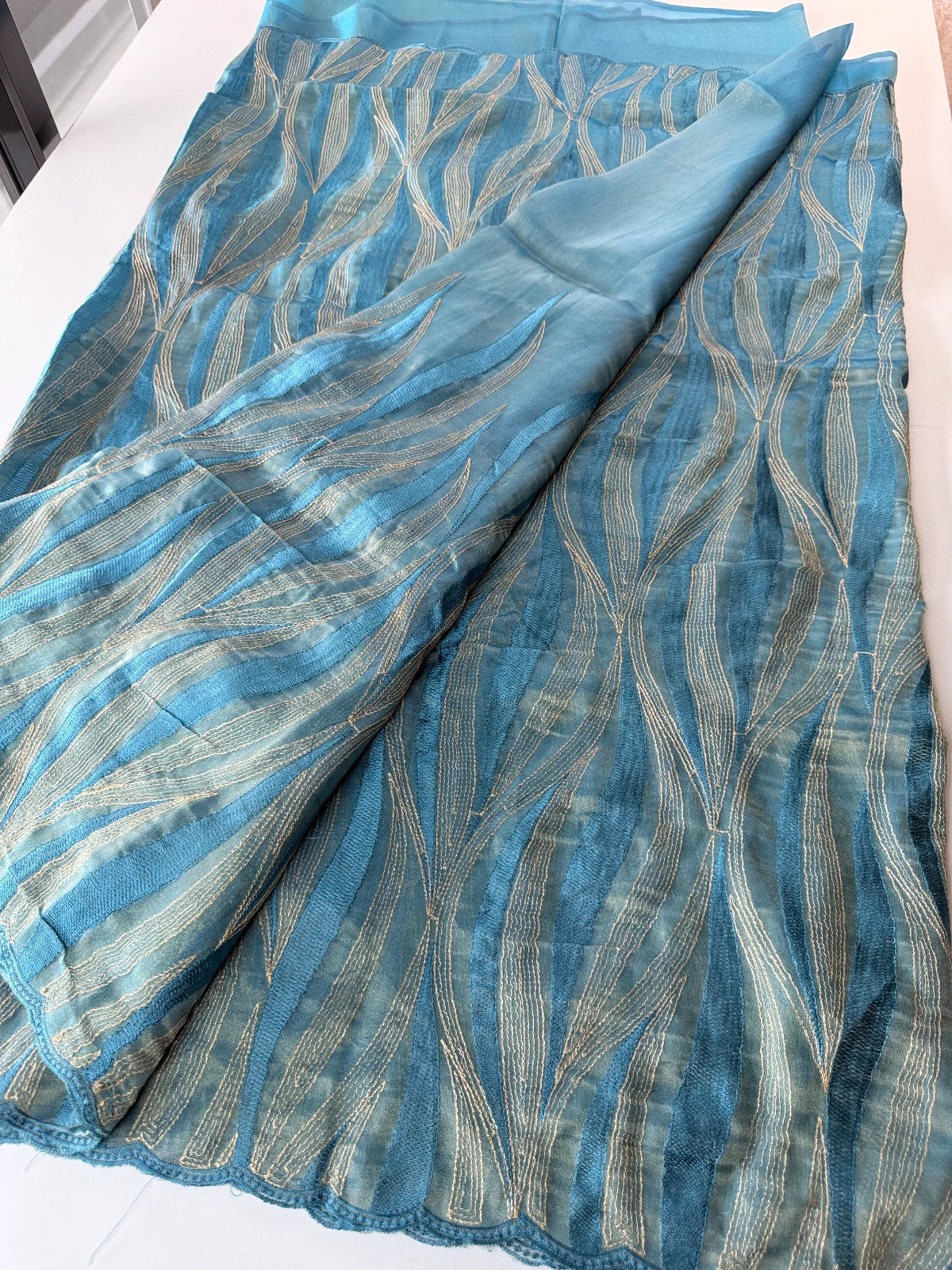 Shimmer Georgette(organza blend )Saree / CW349