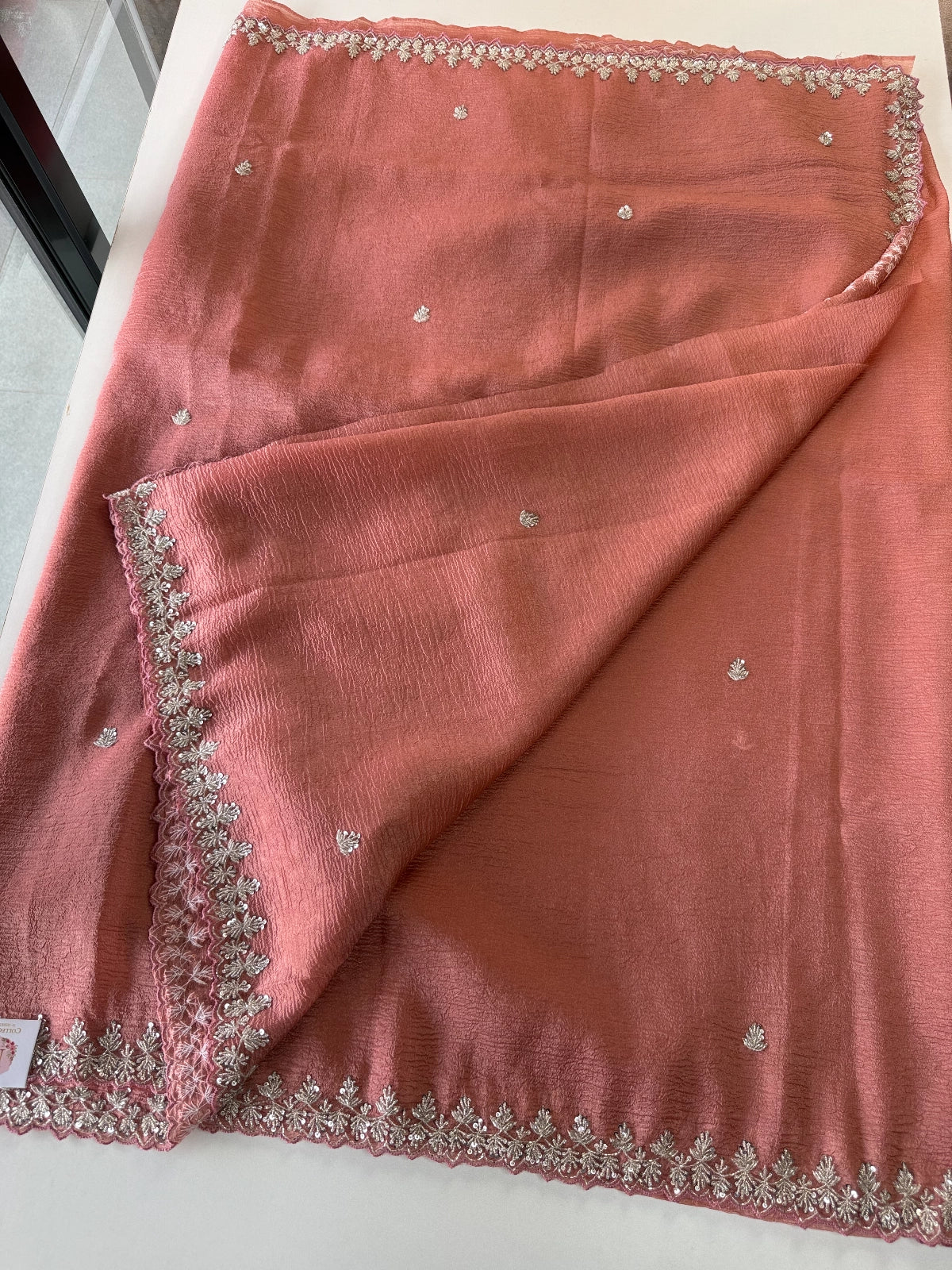 Crushed Crape Saree / J340