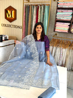 Organza unstitched salwar set / U5100