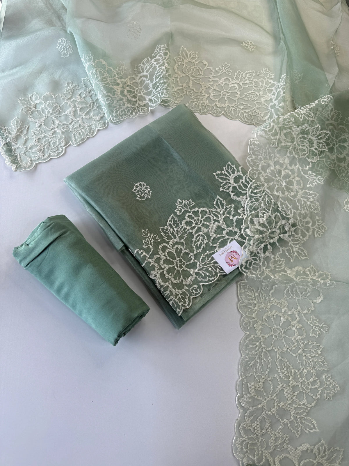Organza unstitched salwar set / U5100