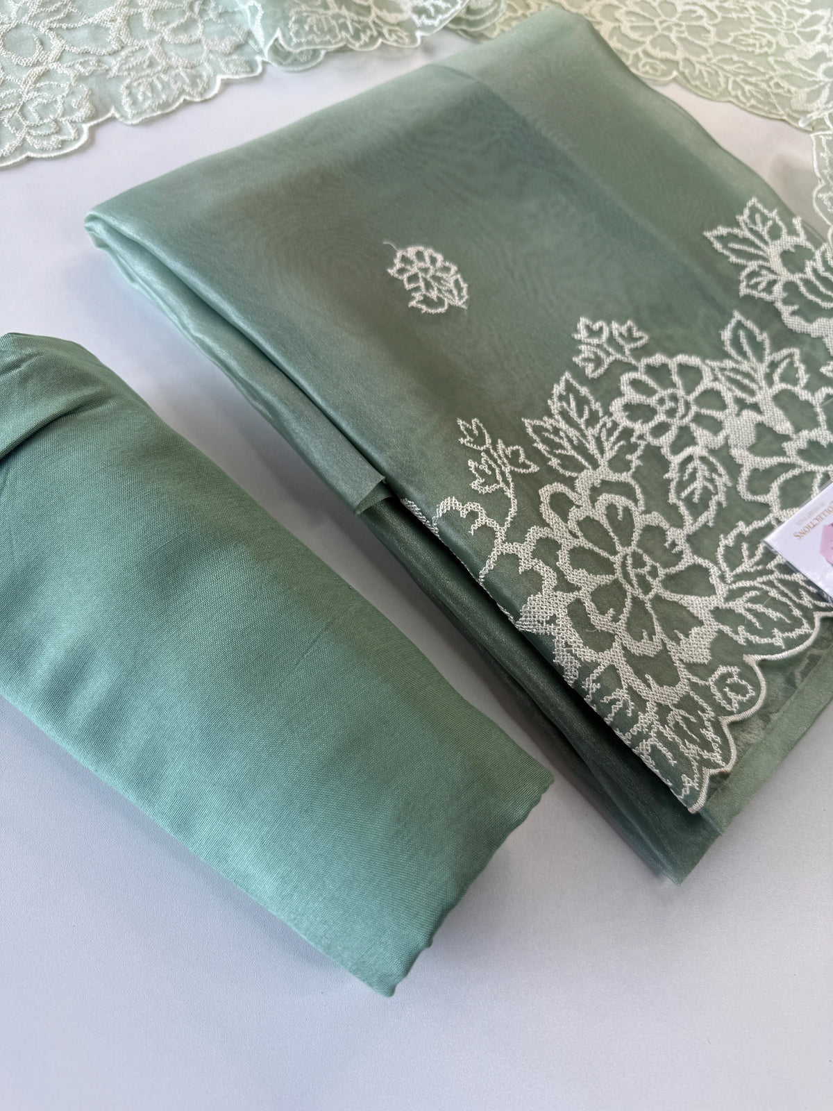 Organza unstitched salwar set / U5100