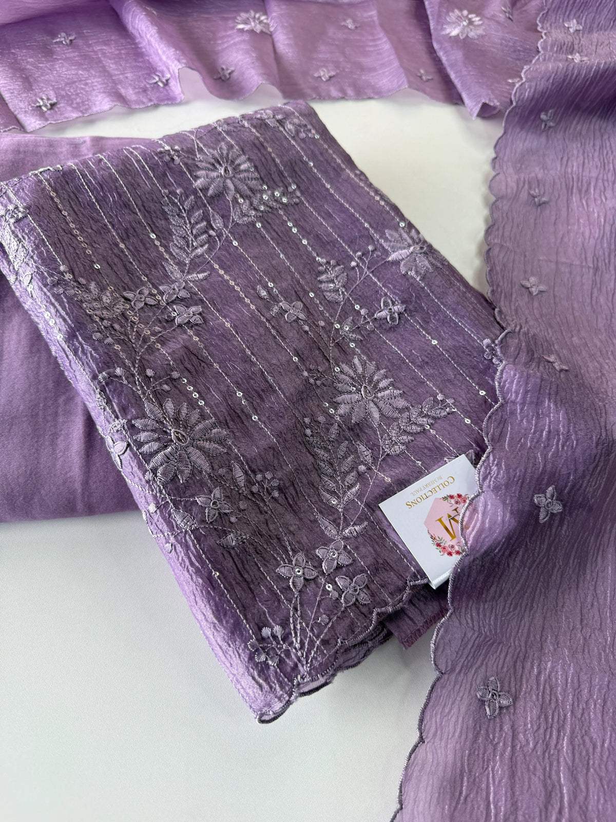 Crushed crape Saree/ US396