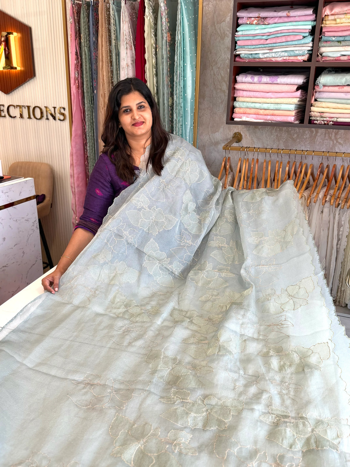 Foam crush Saree/ CW714