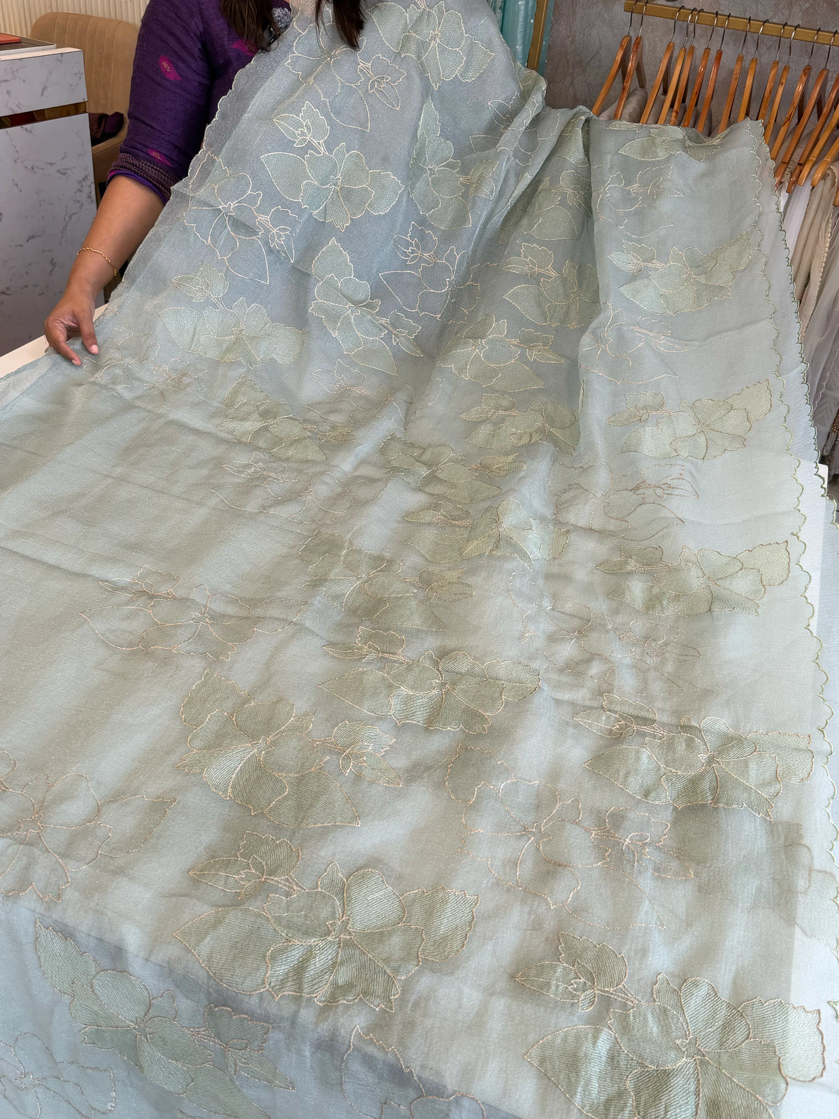 Foam crush Saree/ CW714