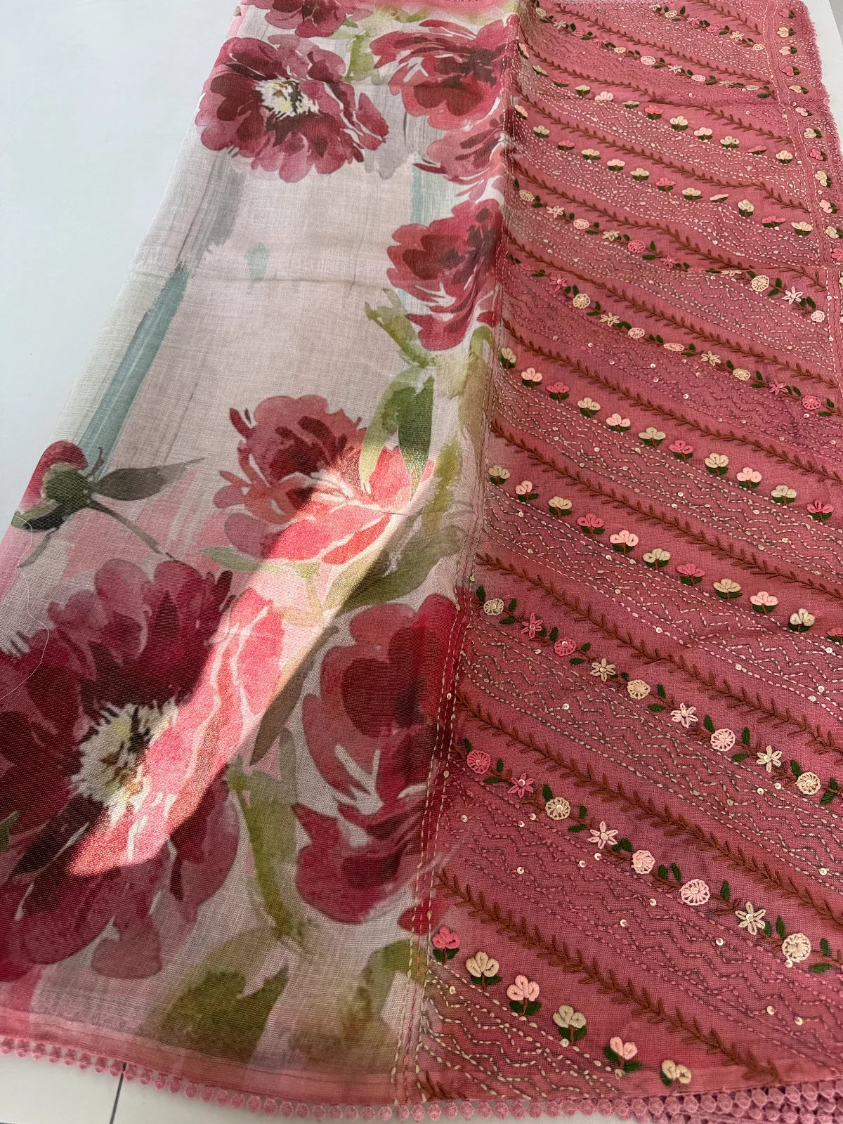 French rose linen