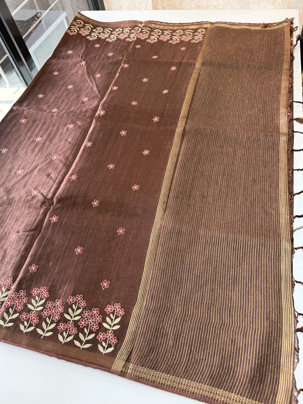Soft Semi Tussar Saree/ D139