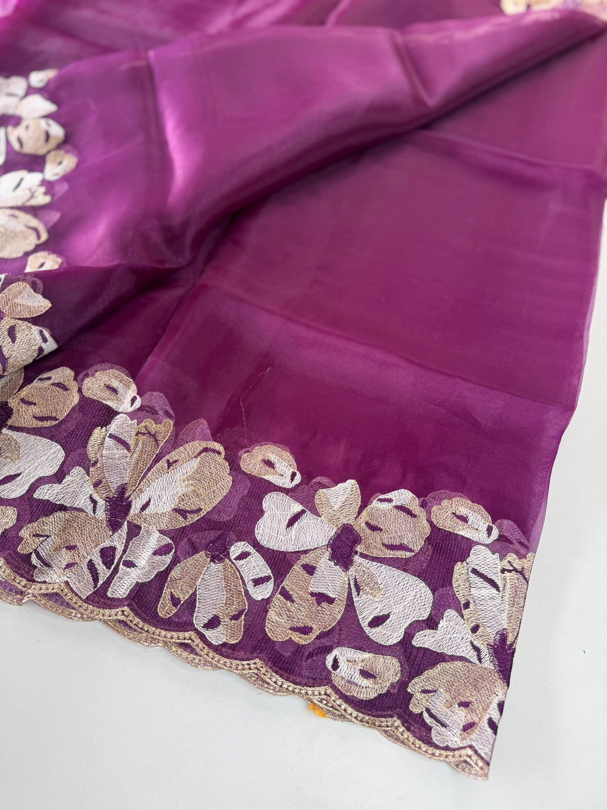 Glass Organza Saree/ CW493