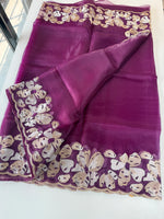 Glass Organza Saree/ CW493
