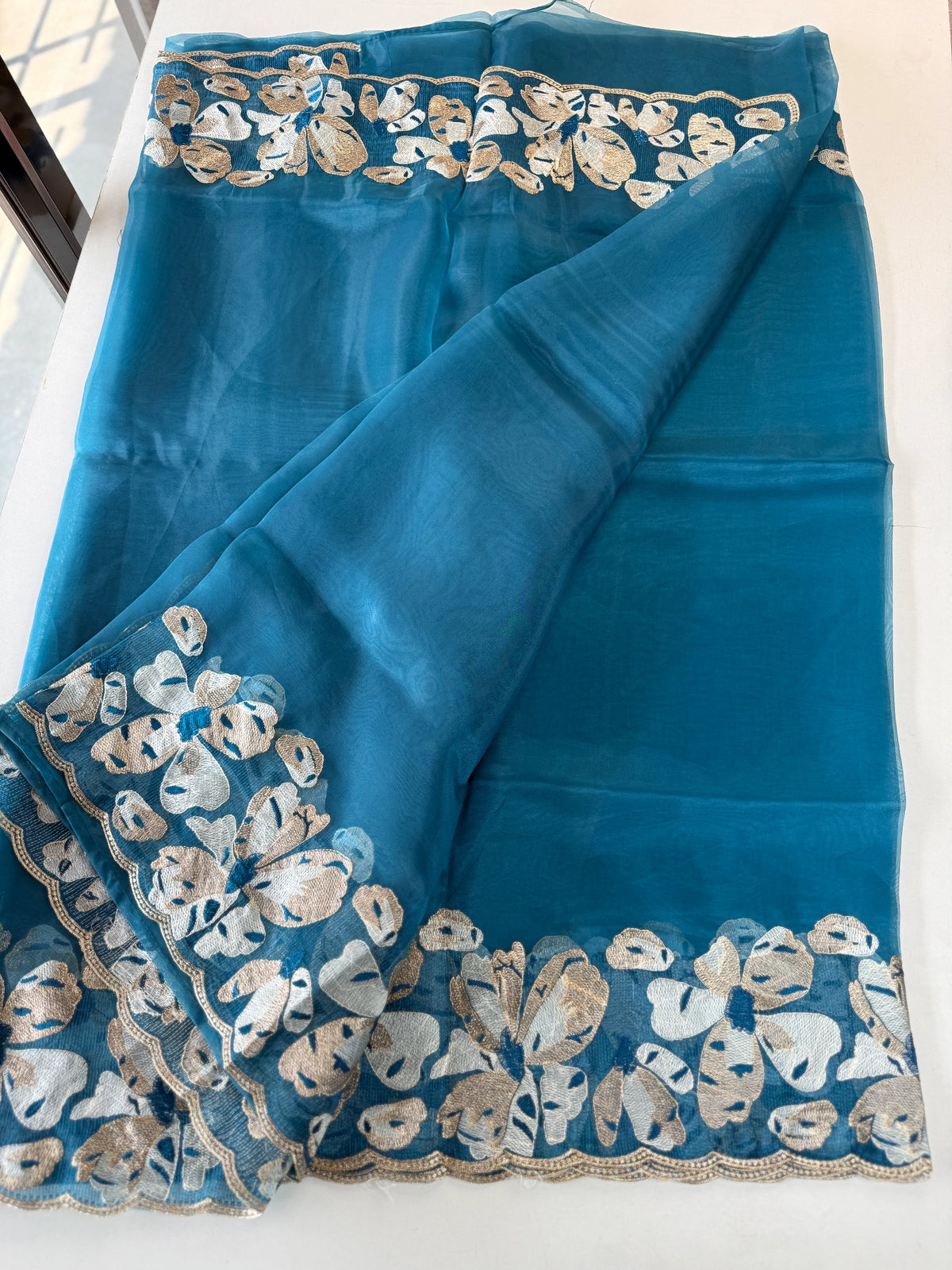 Glass Organza Saree/ CW493