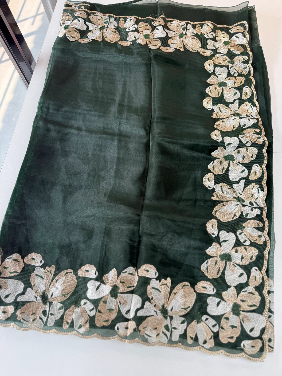 Glass Organza Saree/ CW493