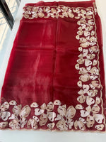 Glass Organza Saree/ CW493
