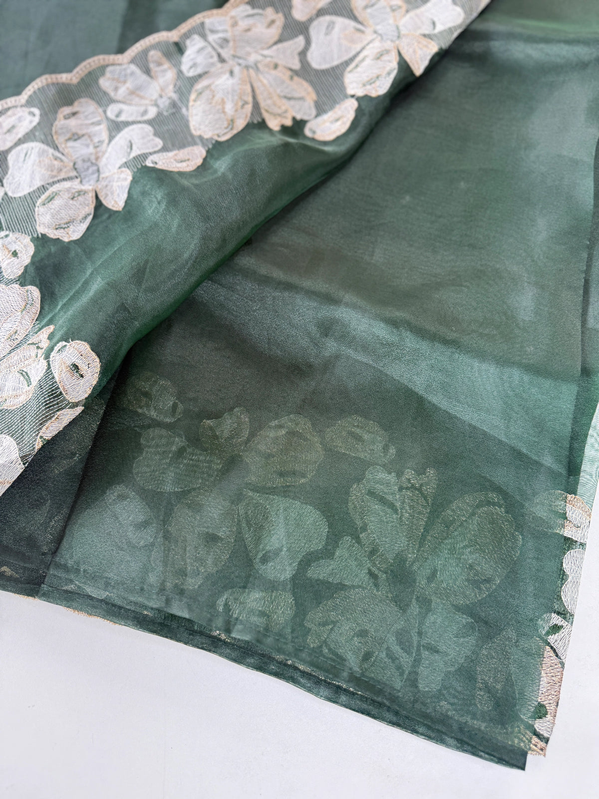 Glass Organza Saree/ CW493