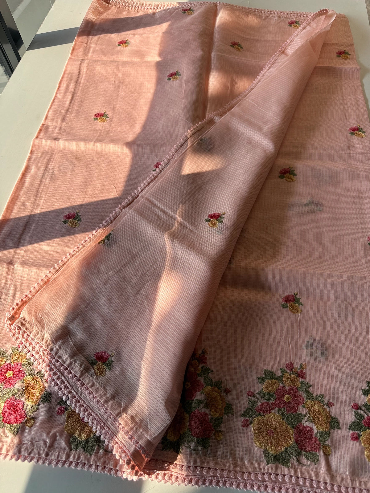 Silky kotta saree Peach Color / BL645