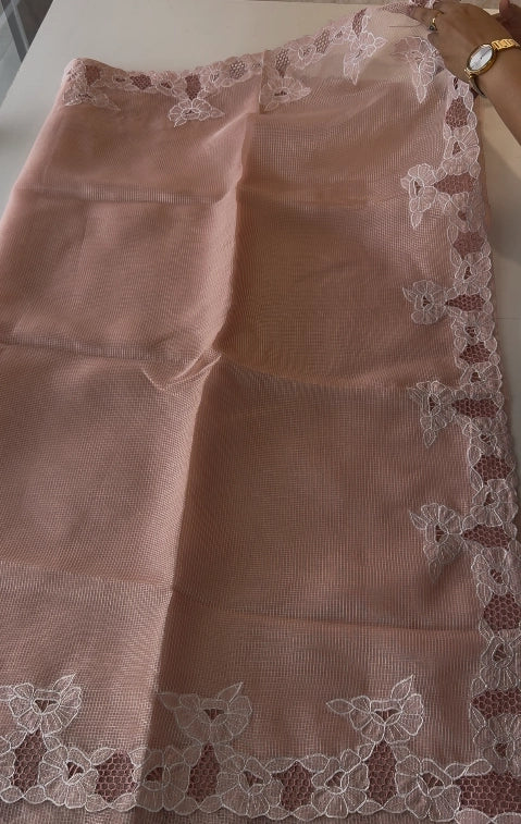 Silky Kotta Cutwork Saree/ PEW04