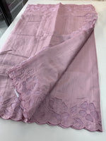 Slub Silk Saree floral appliqué / 125EFS