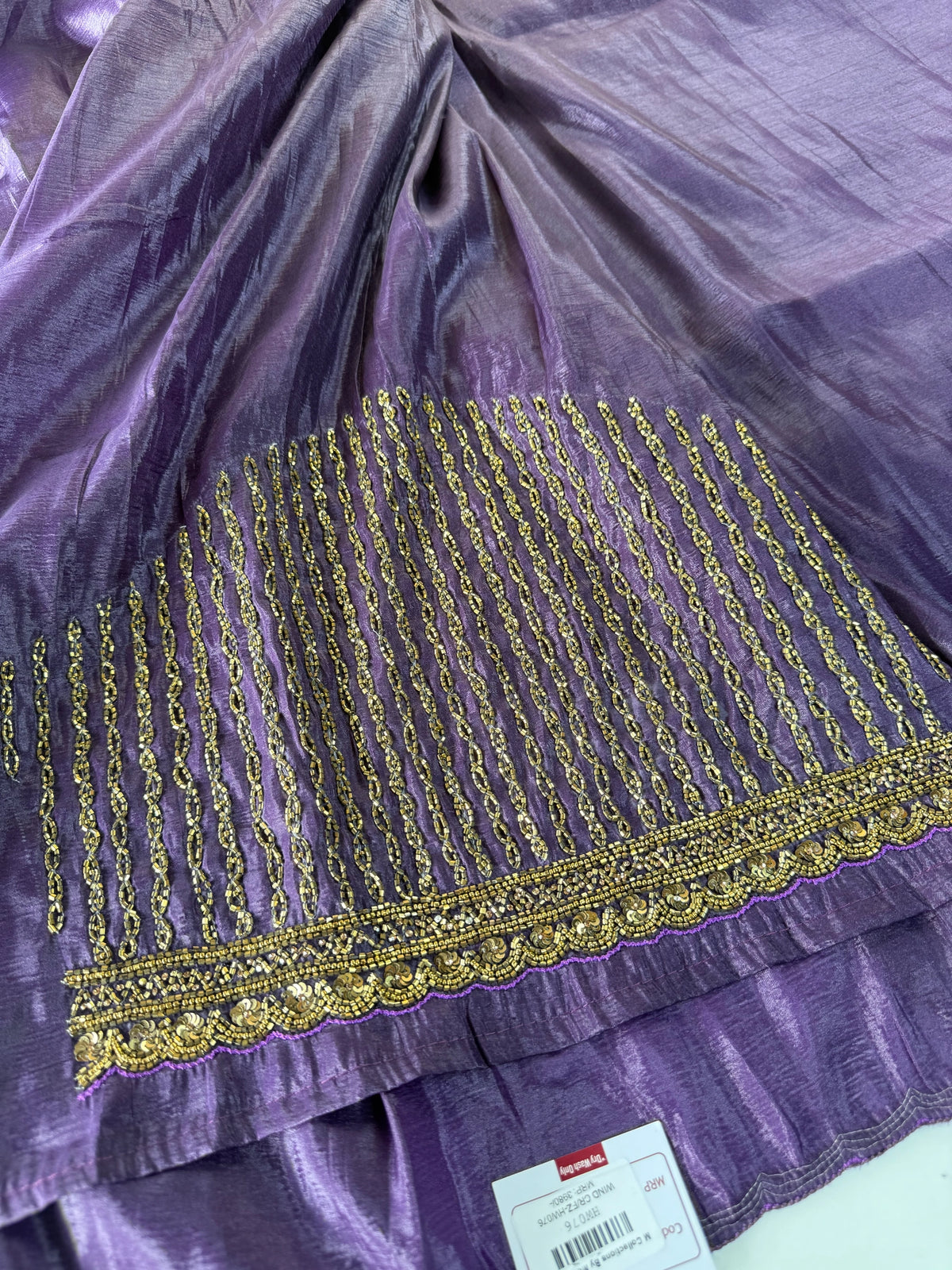 Crushed crape saree / HW076