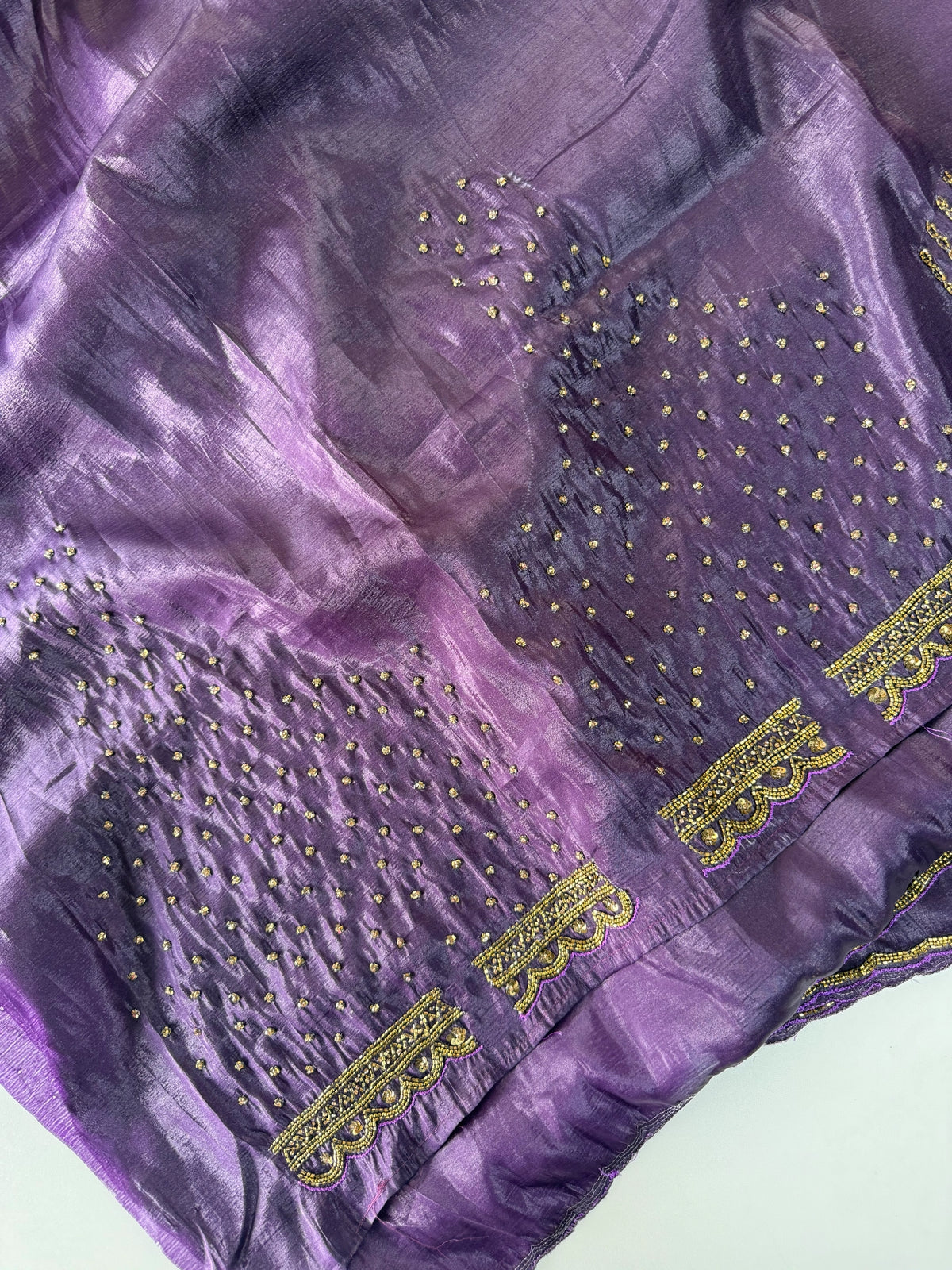 Crushed crape saree / HW076