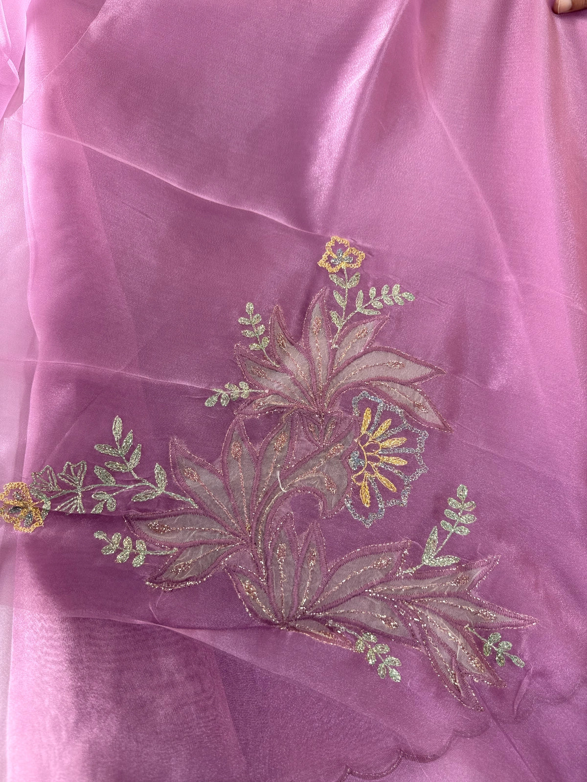 Glass Organza Saree/ 5598