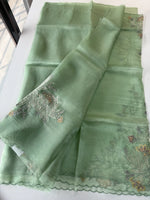 Glass Organza Saree/ 5598