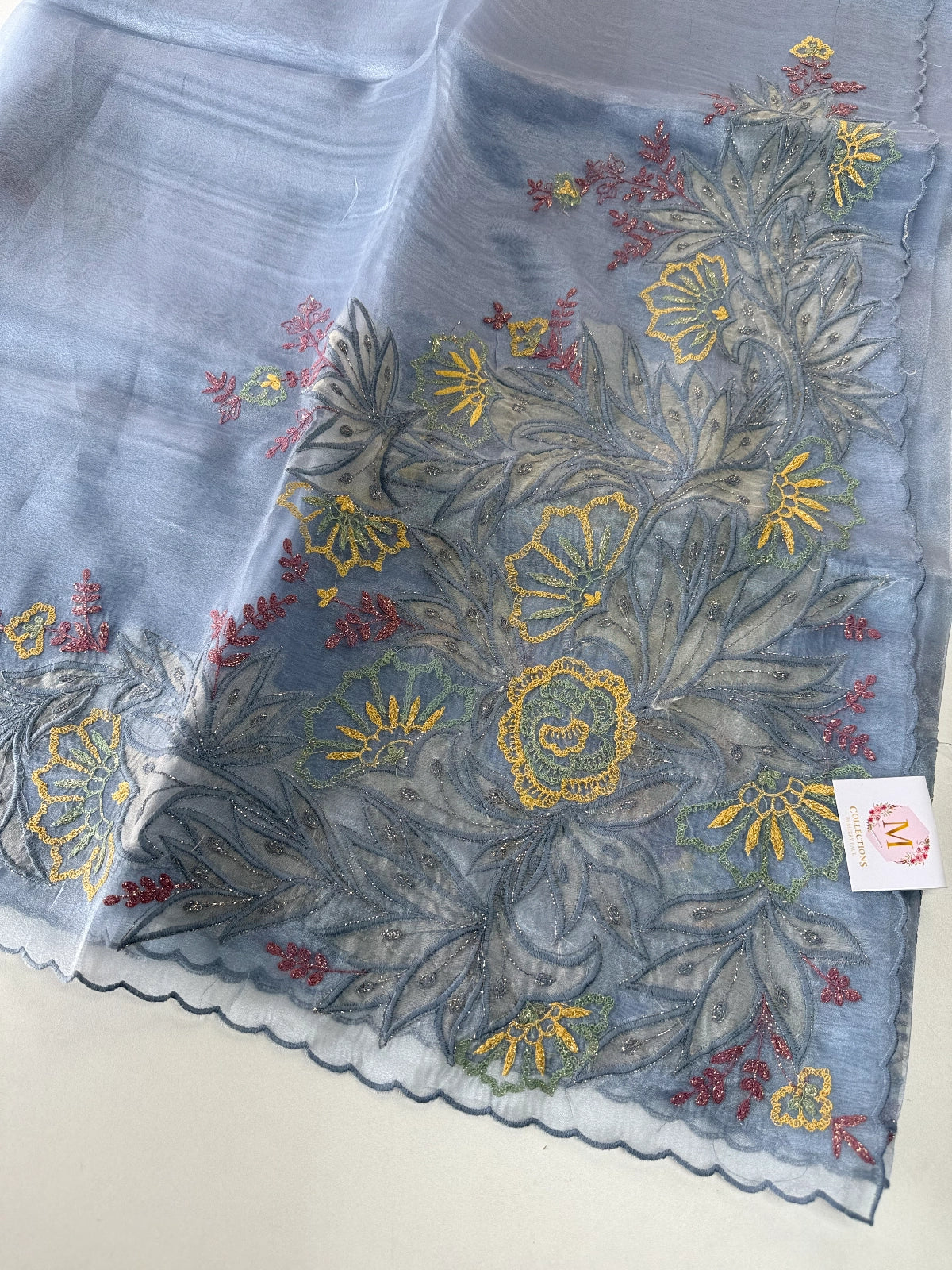 Glass Organza Saree/ 5598