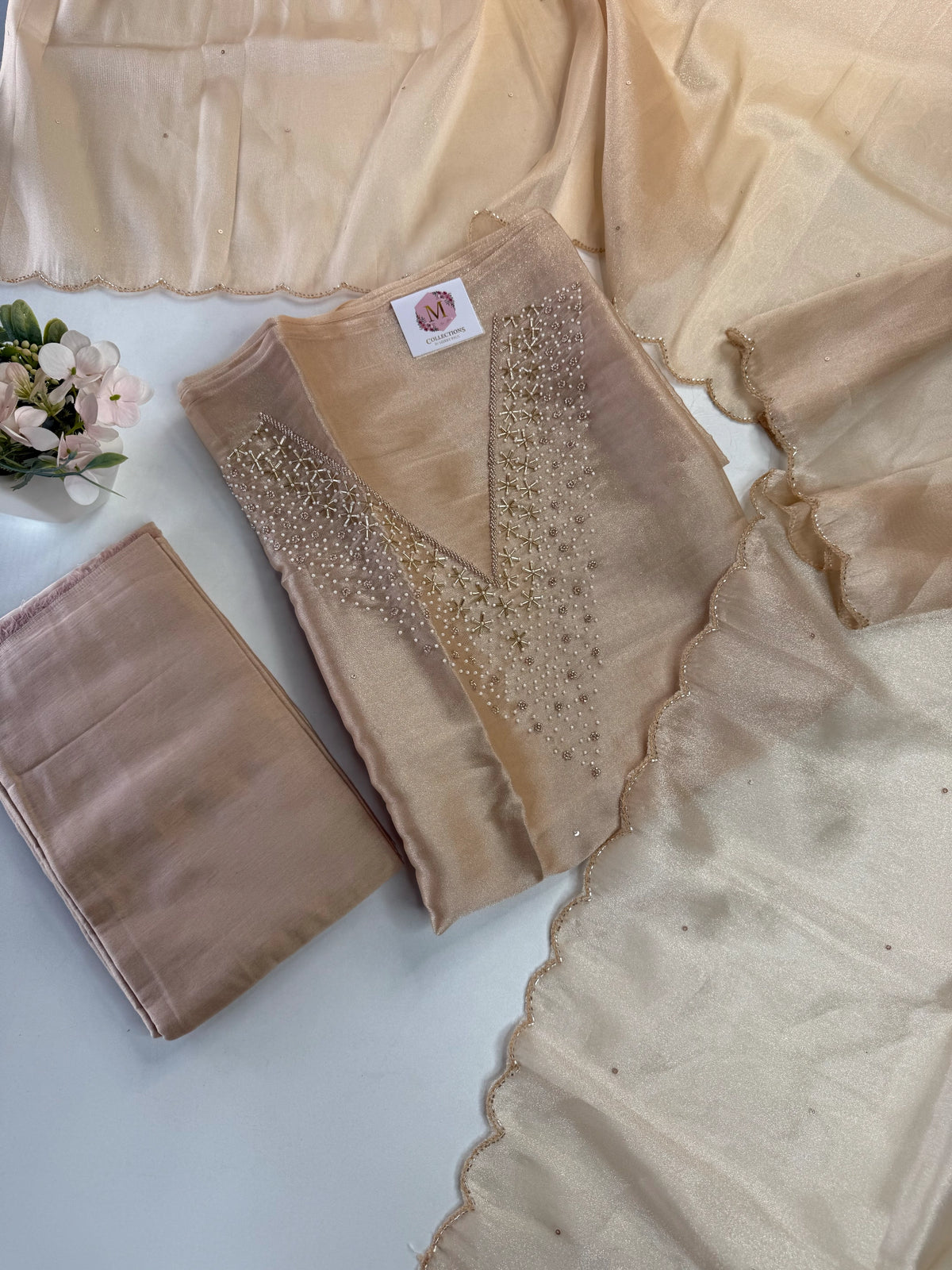 Unstitched Tissue Organza Salwar Set / S1252