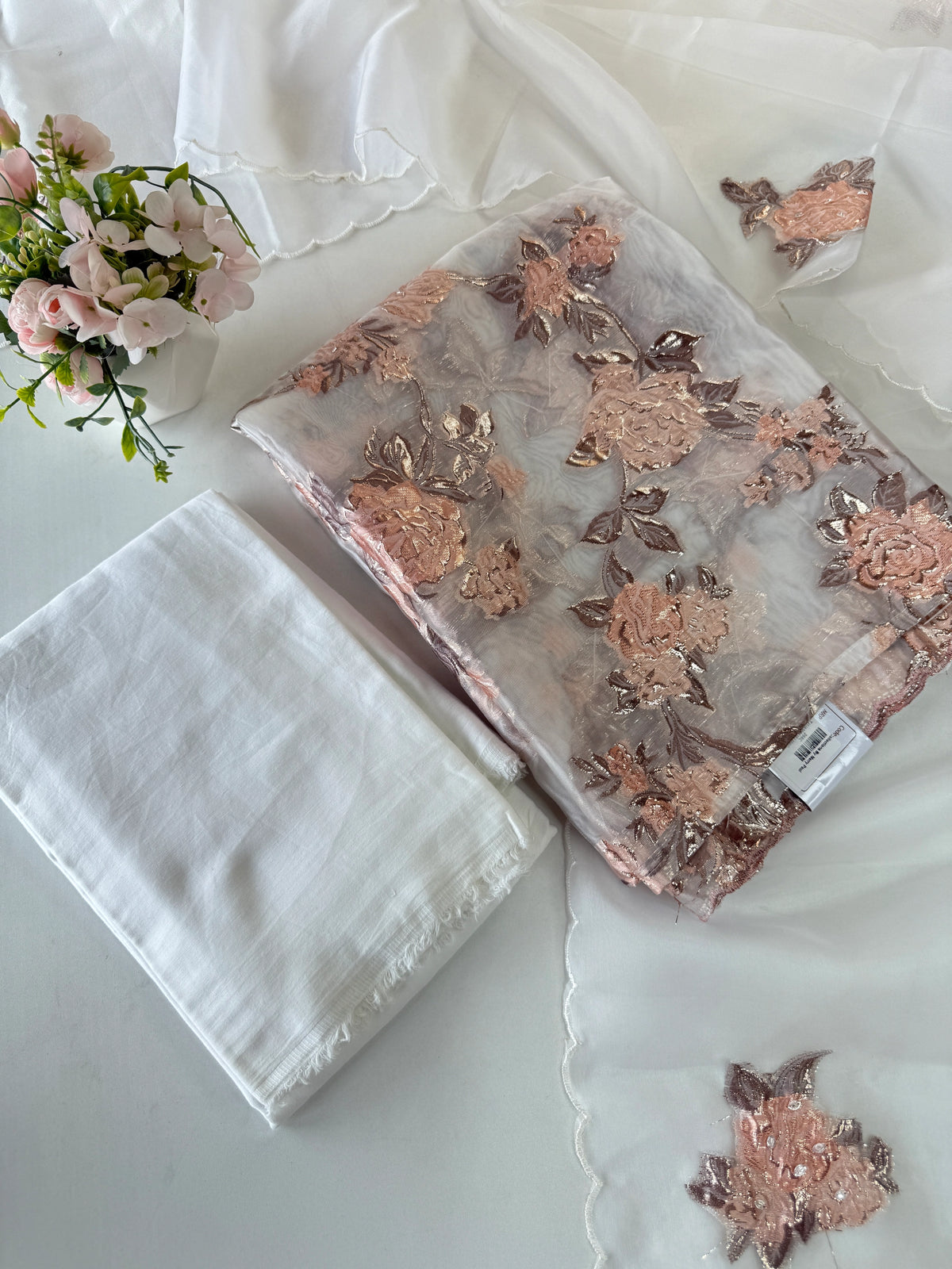 Turkish Organza Unstitched Salwar Set/ 266C