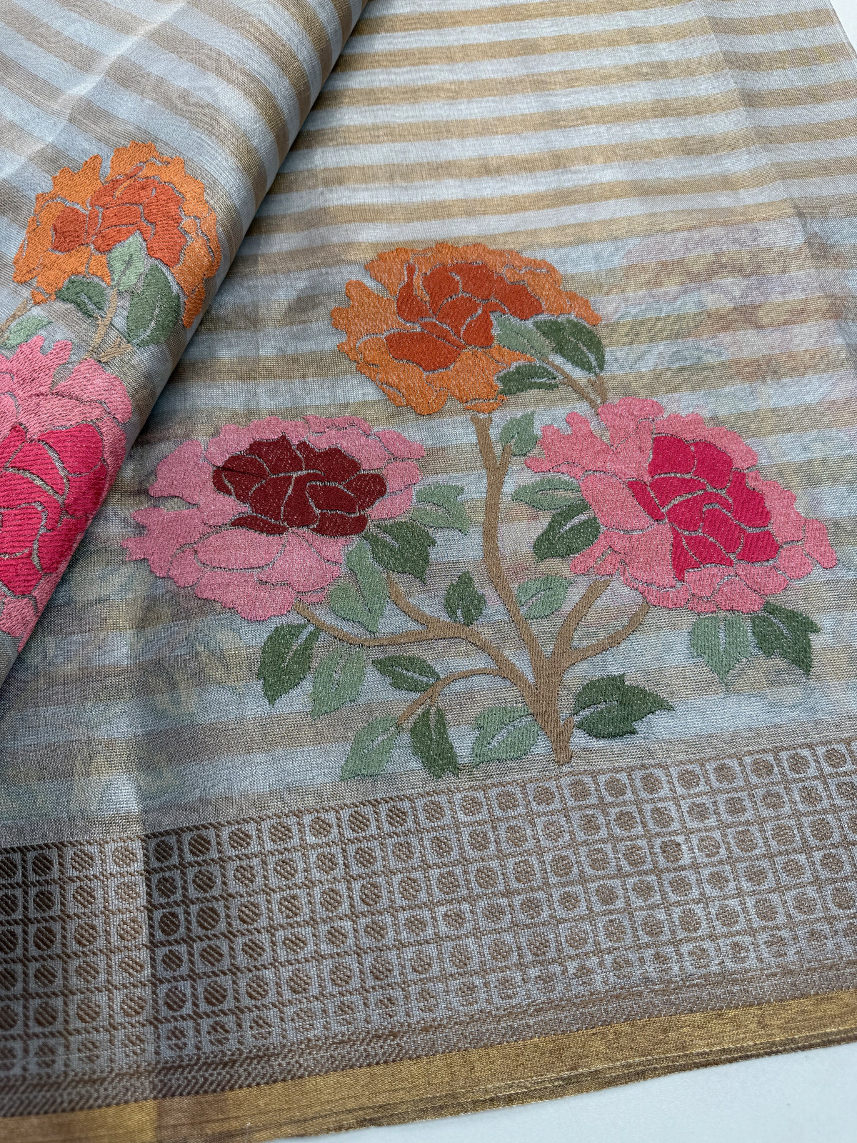 Tissue weaved Saree/ 268D