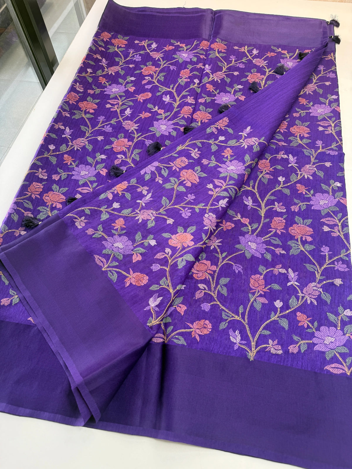 Semi Jute Saree/ 386E
