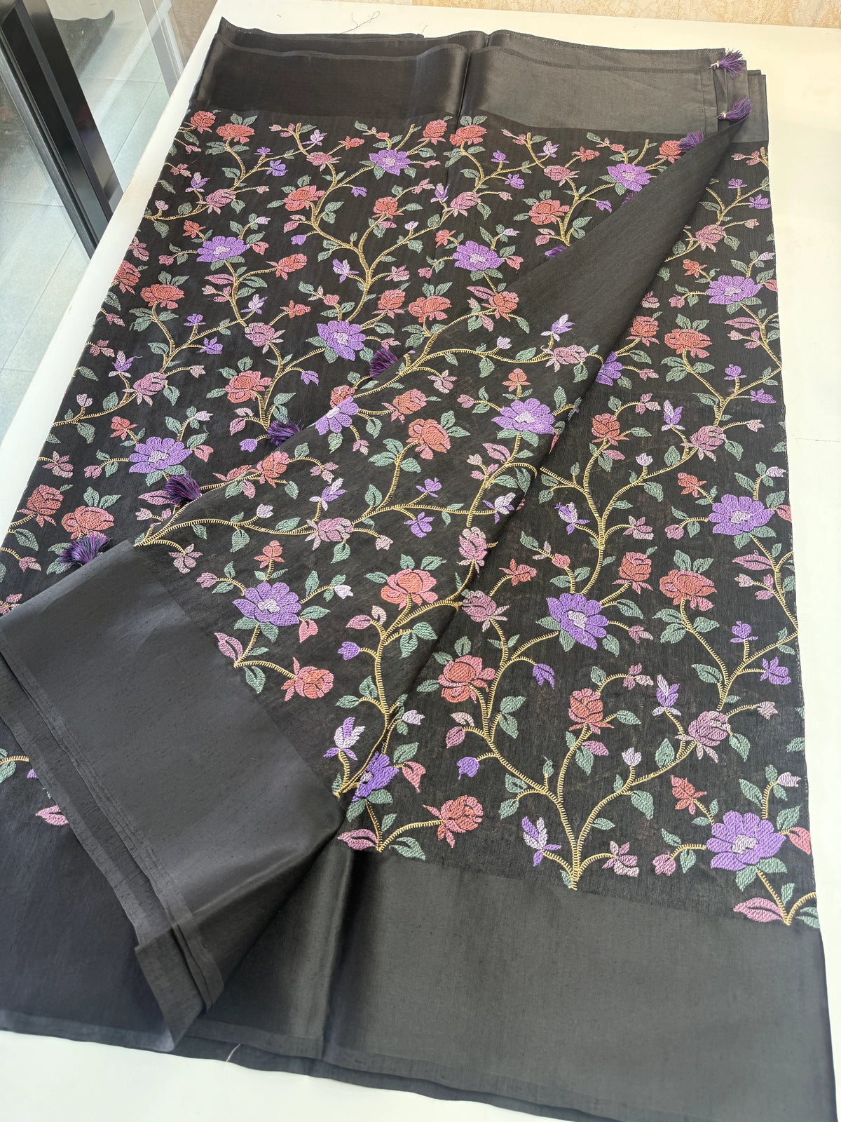 Semi Jute Saree/ 386E