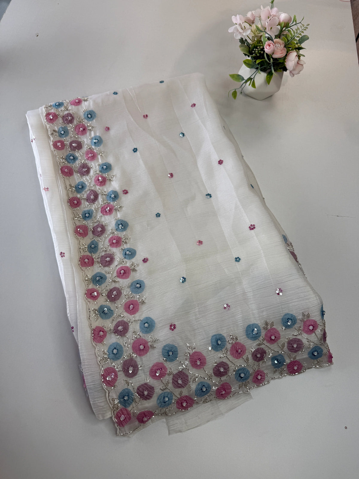 Crushed Organza Saree/ HW161