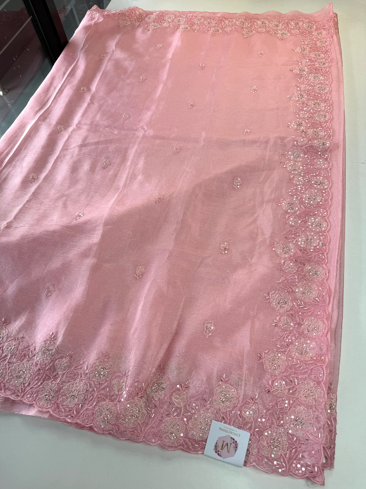 Crushed crape saree/ AM110