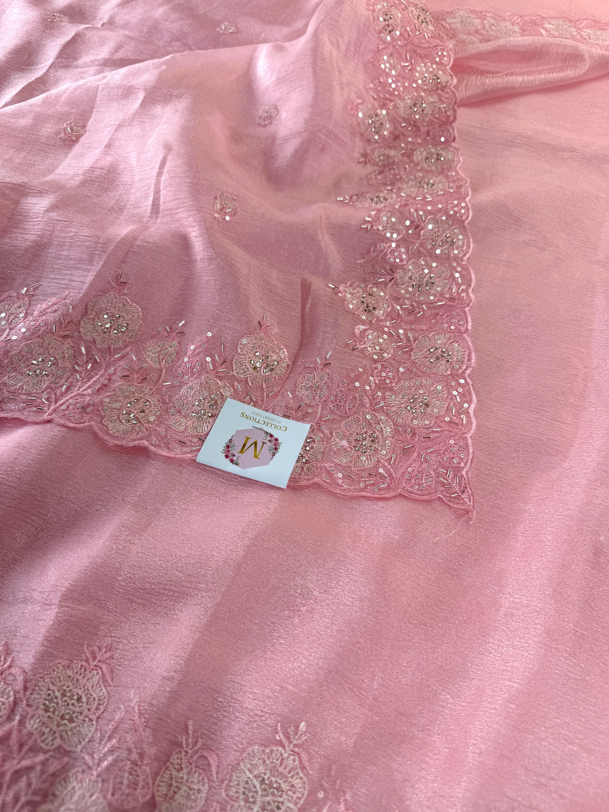 Crushed crape saree/ AM110