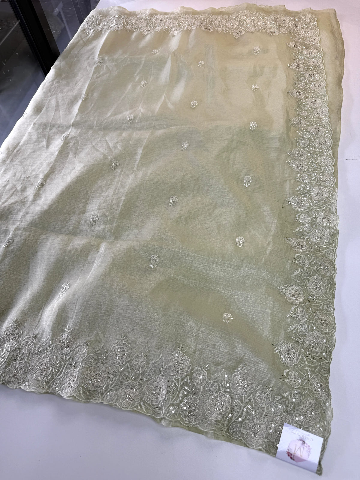 Crushed crape saree/ AM110