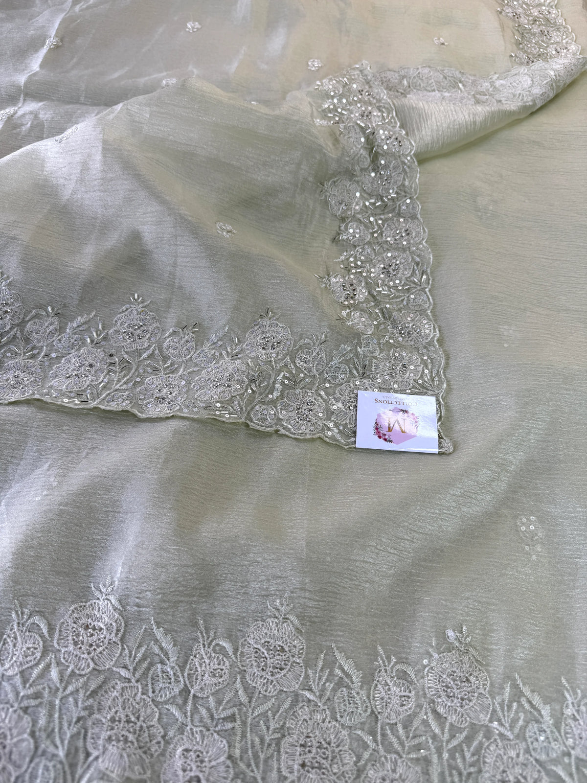 Crushed crape saree/ AM110