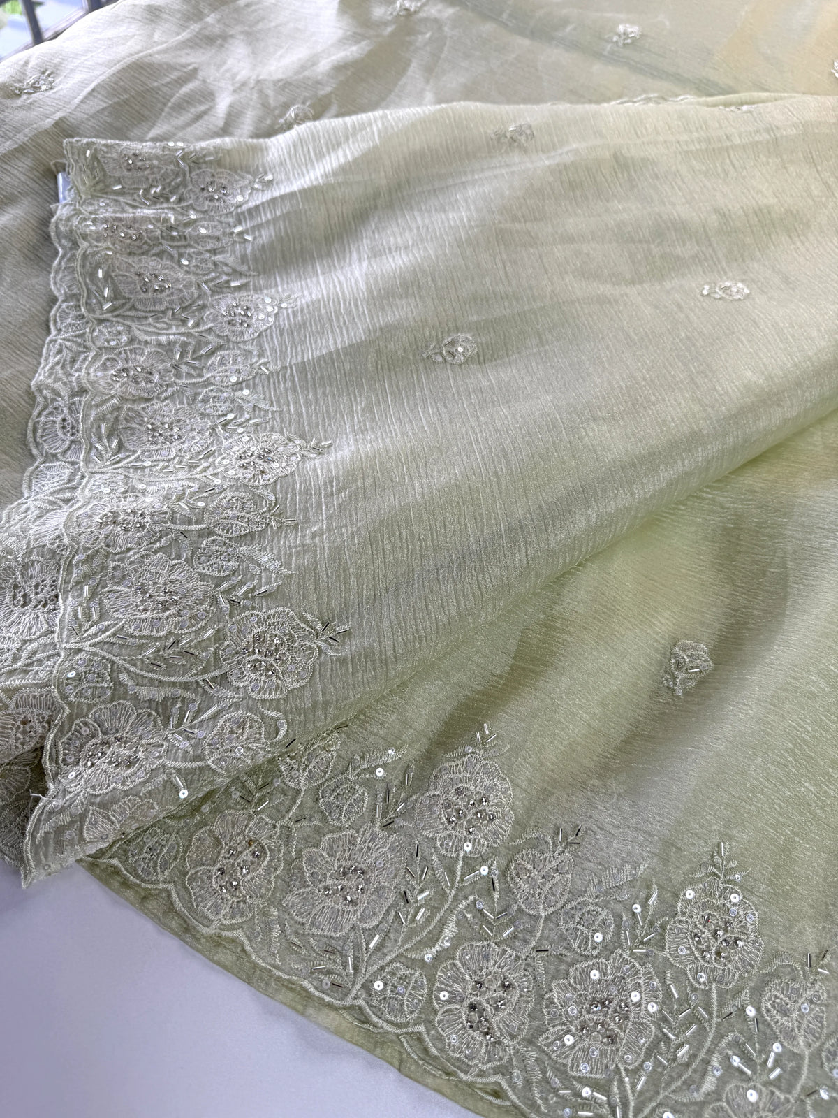 Crushed crape saree/ AM110